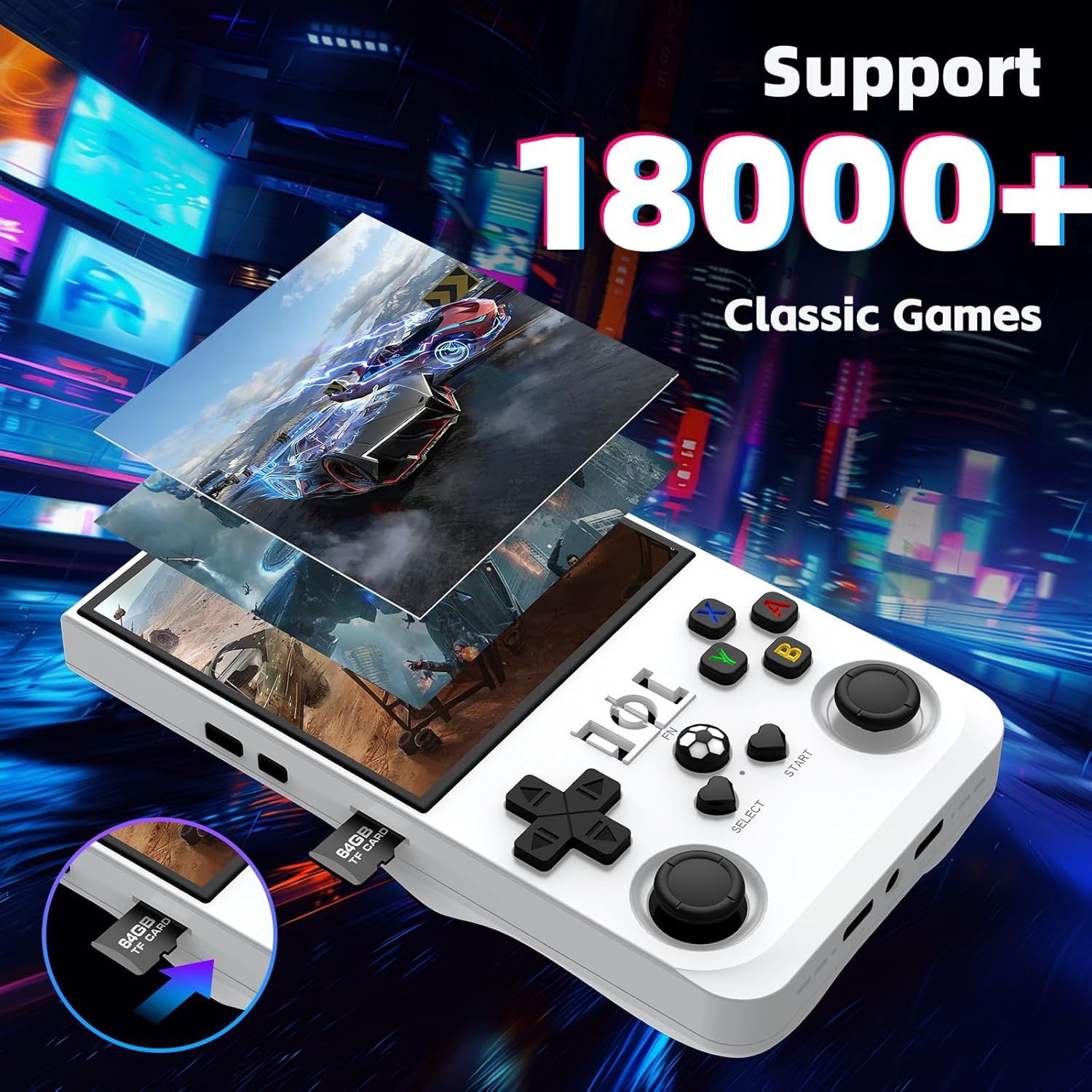 R36MAX Retro Handheld Game Console, Retro Gaming Console with 64G Built-In 18000