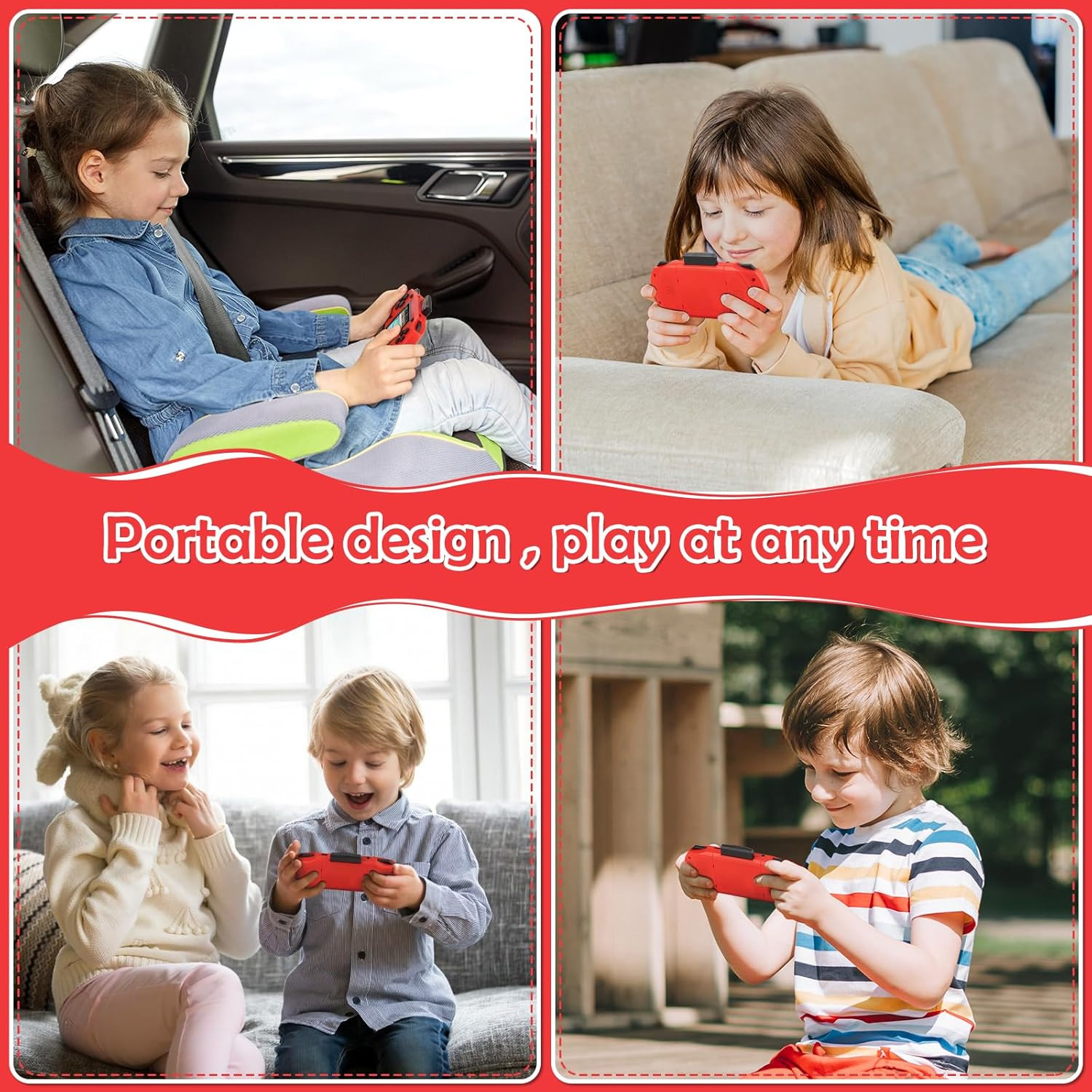 16 Bit Handheld Game for Kids, 3.0” Large Screen Retro Gaming Player, Preloaded