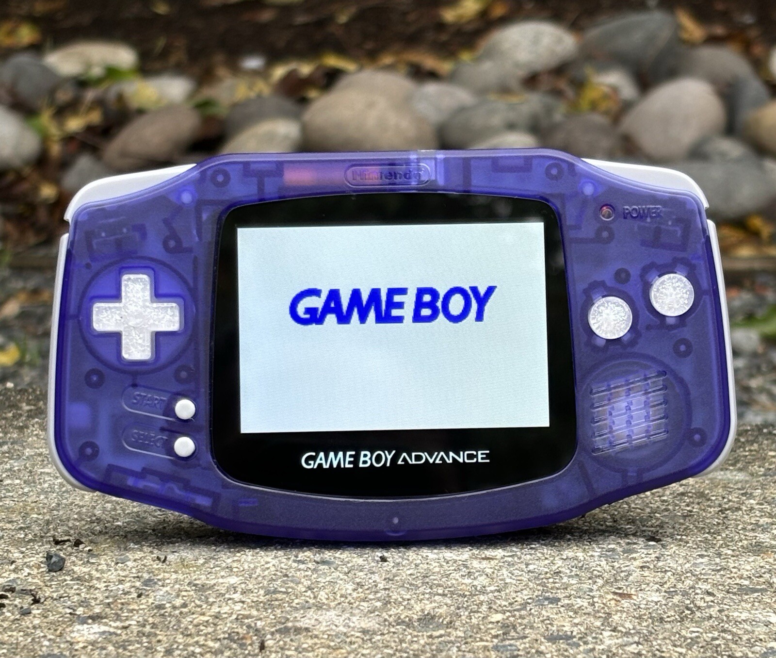 Clear Purple Modded Gameboy Advance Retro Gaming Console with IPS V2 & USB C Mod