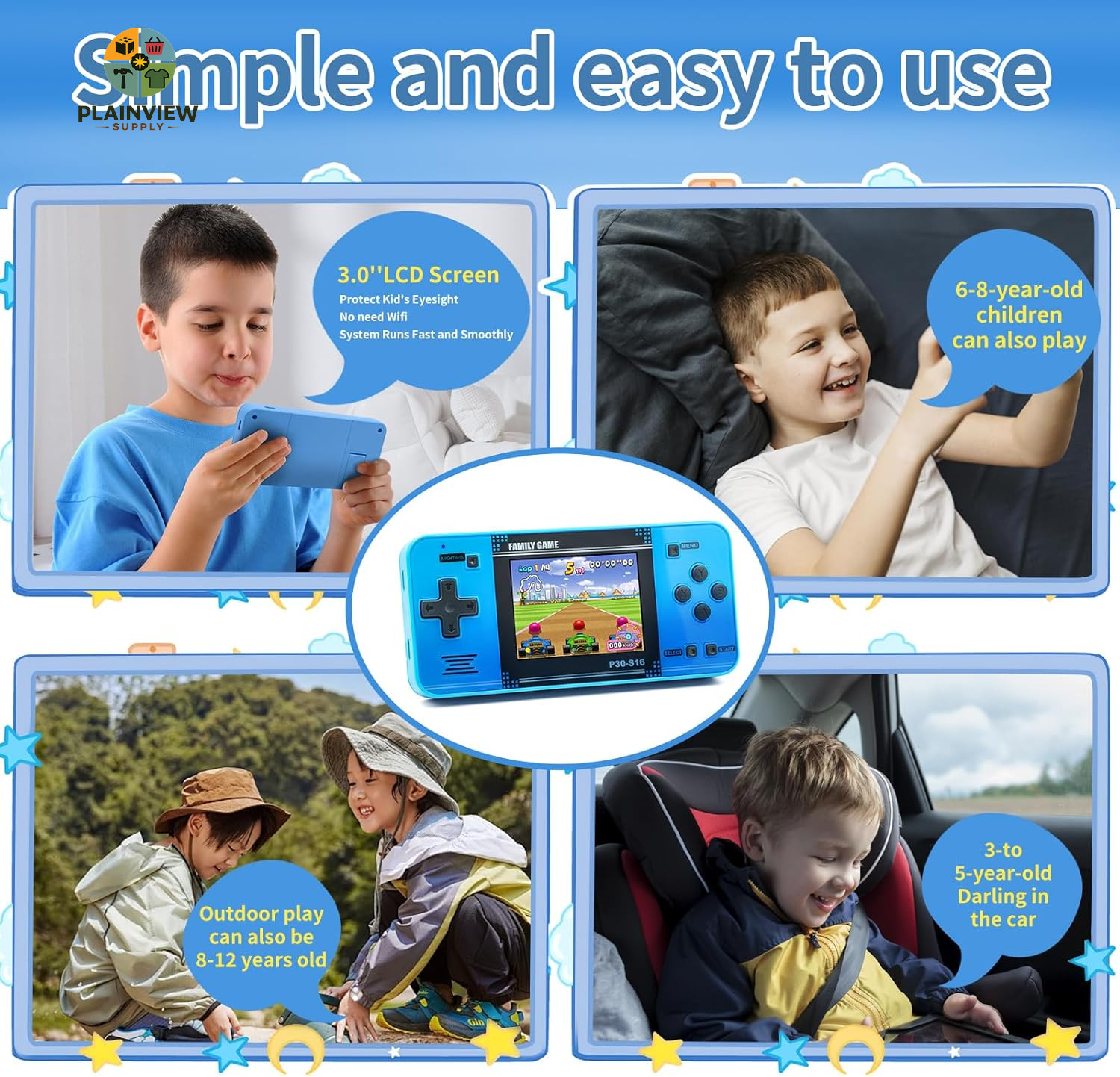 Handheld Game for Kids -Preloaded 220 Retro Video Games, Portable Gaming Player