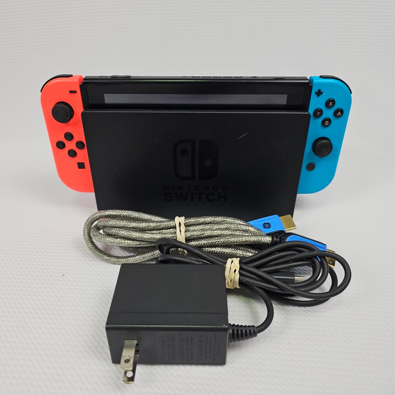 Nintendo Switch HAC-001 Console Neon Red/Blue Bundle – Fully Tested & Working!