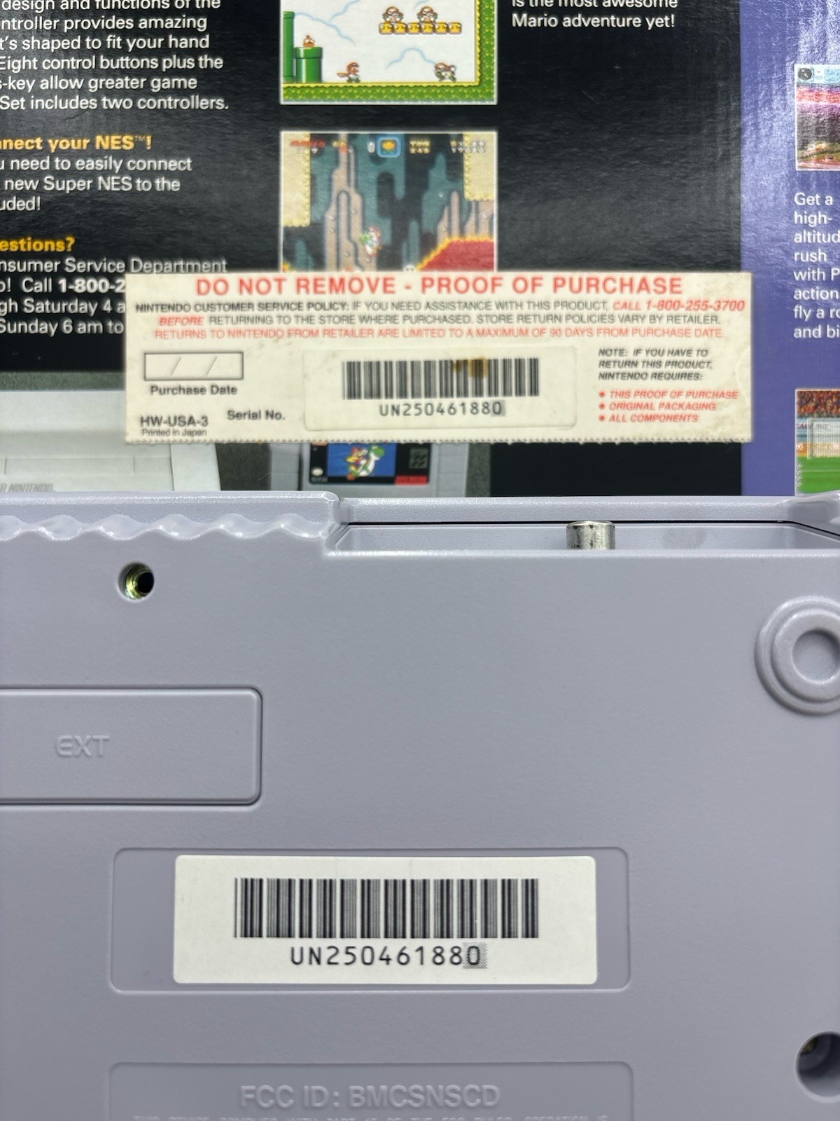 Super NES Super Set Super Nintendo In Box Matching Serial # PRISTINE CONDITION