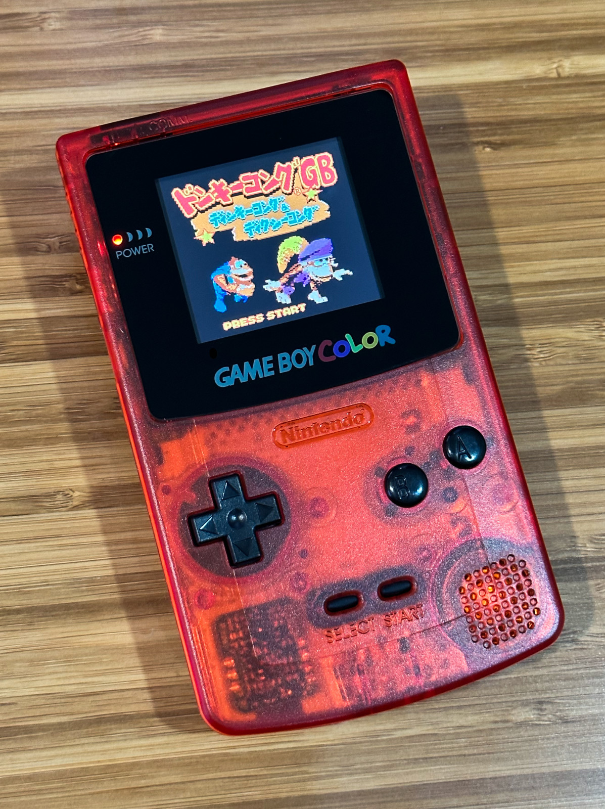 Nintendo Game Boy Color GBC System Backlight Backlit Brighter TFT Clear Red