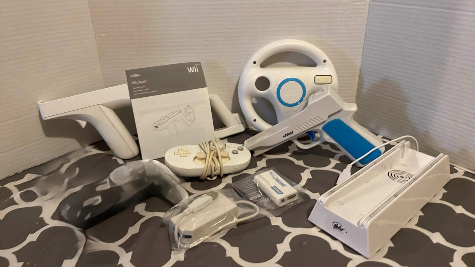Nintendo Wii Console Bundle w/ 2 Remotes, Nunchuk, Sensor Bar + Wii Sports, etc.