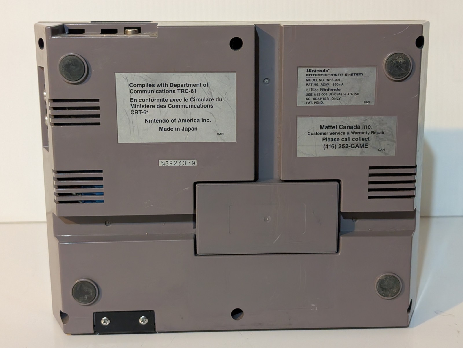 Nintendo Entertainment System NES Original Console + 2 Controleurs+Cable+ Manual