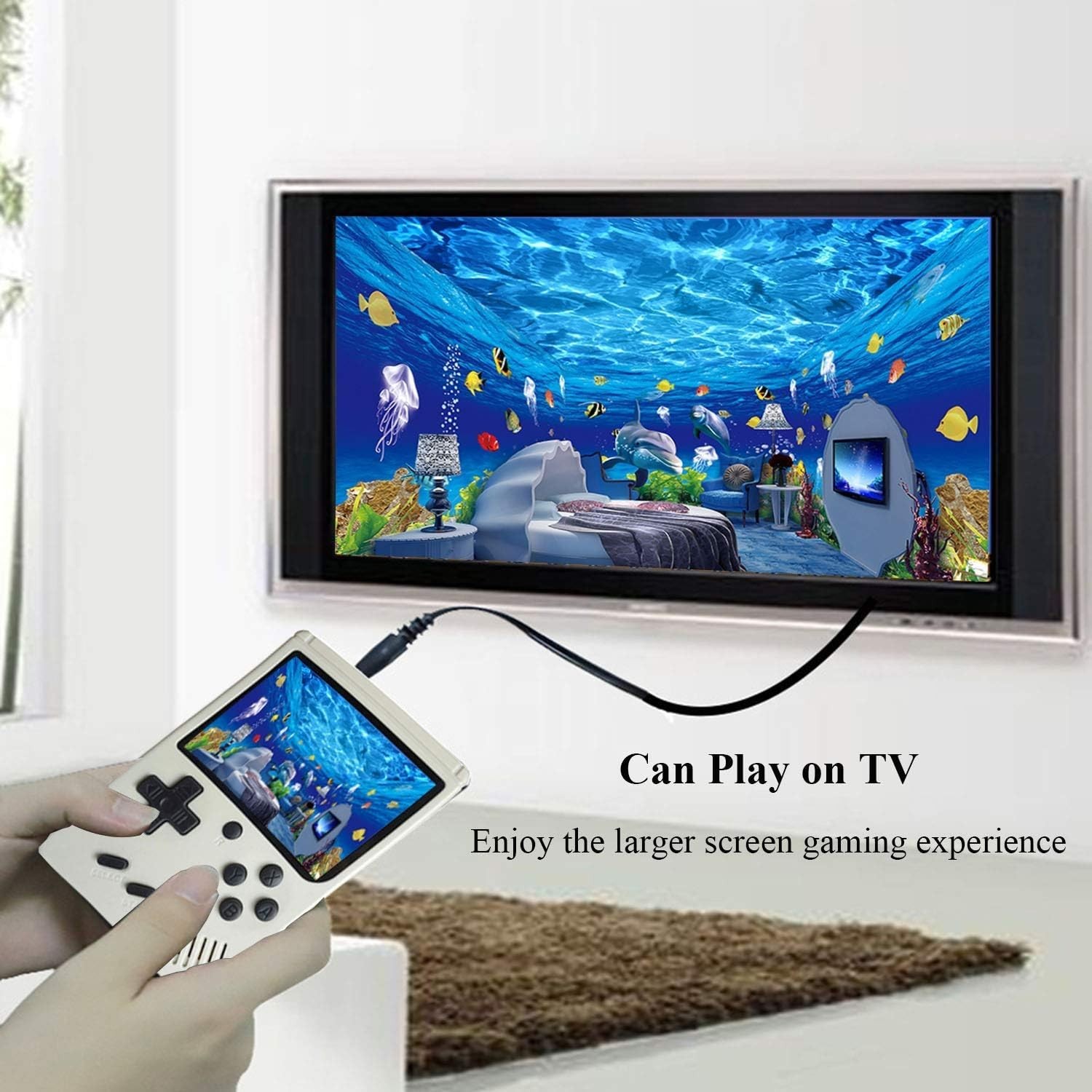 New White Handheld Video Game Console 168 Retro FC Games TV Connect