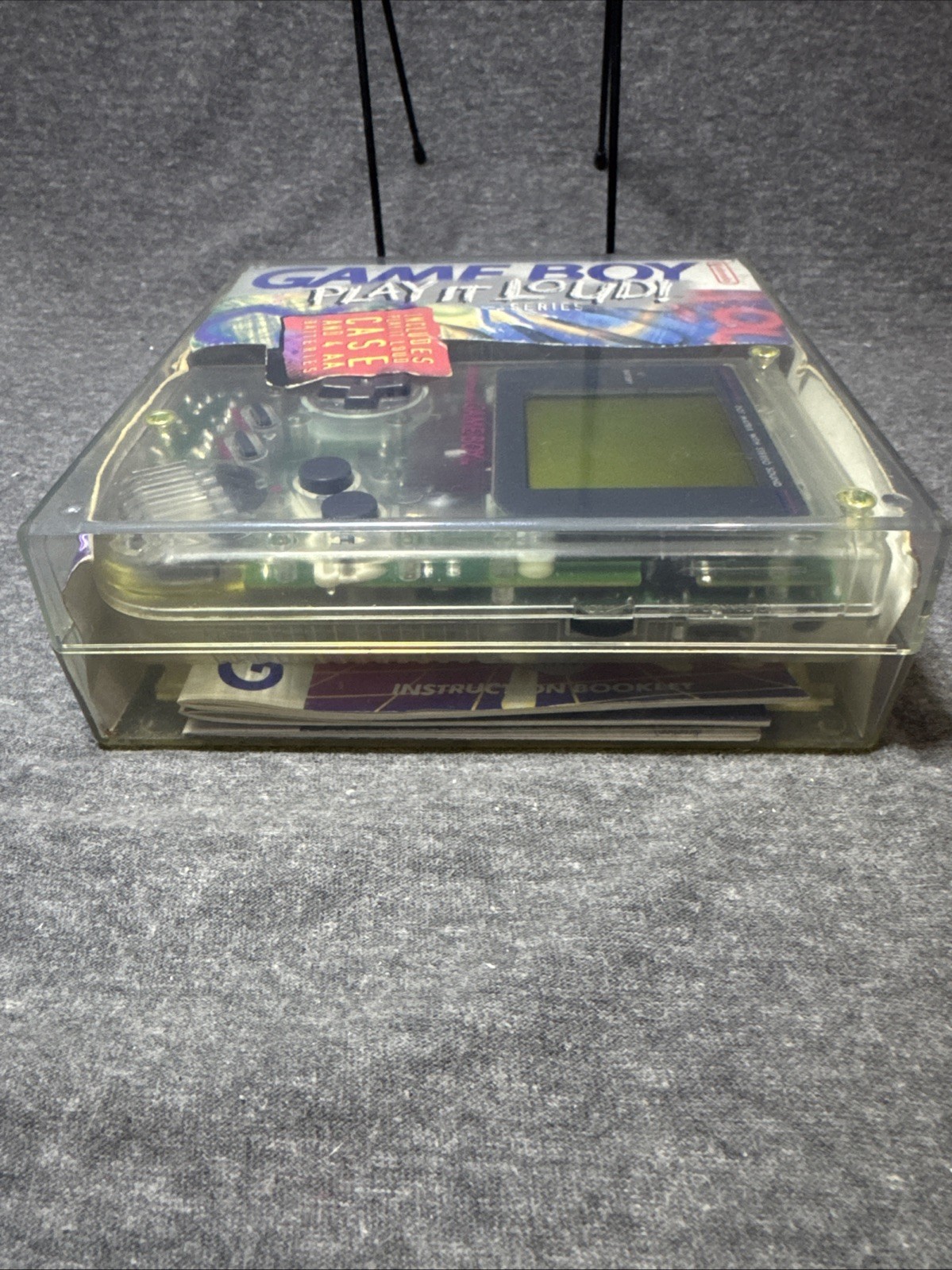 Nintendo Gameboy Clear Transparent Play It Loud DMG-01 And Case 3