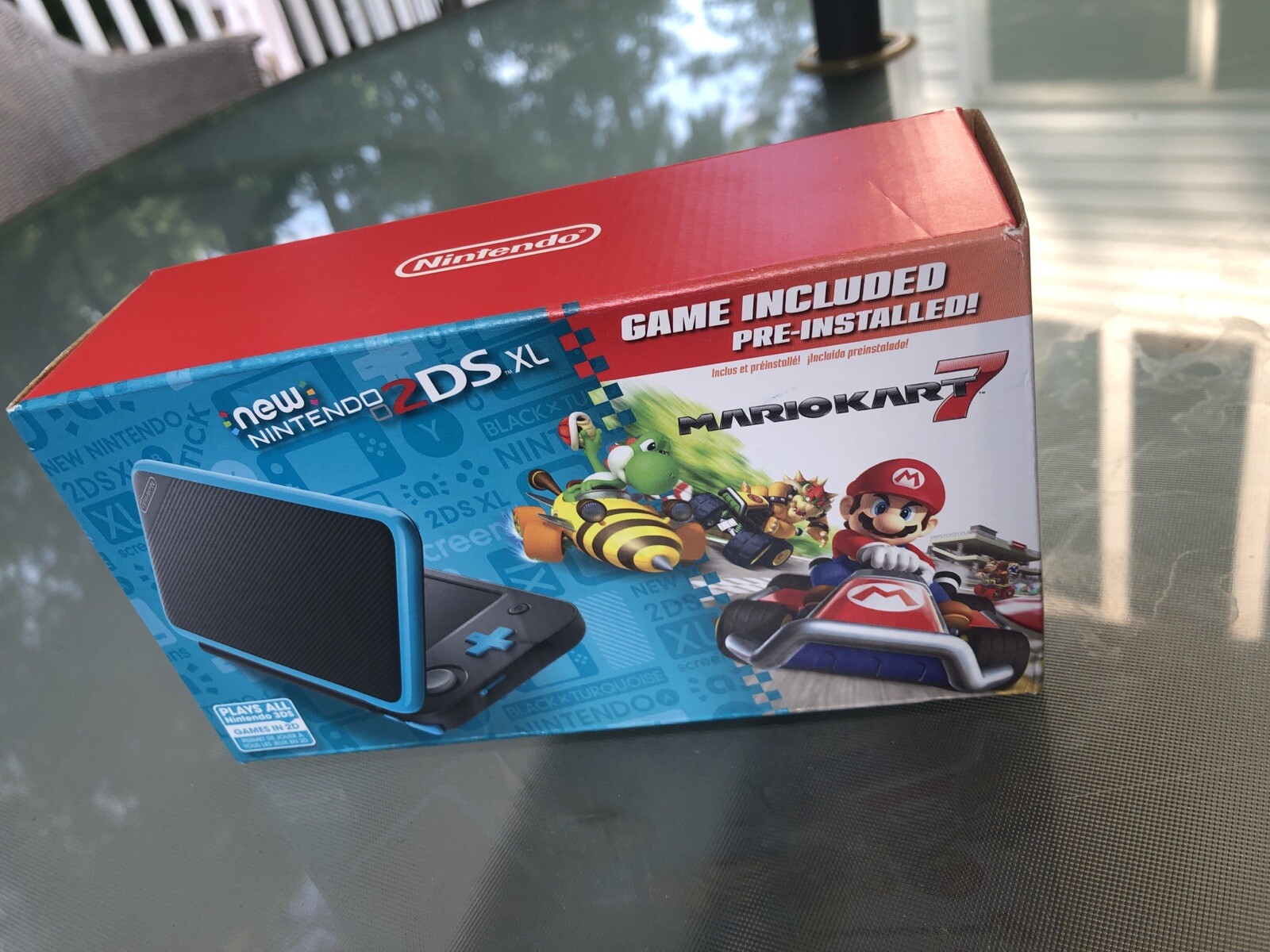 New Nintendo 2DS XL – Black + Turquoise With Mario Kart 7 Pre-installed New