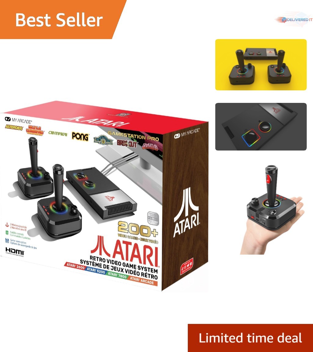 Retro Video Game Console HDMI 200+ Games Wireless Joysticks RGB Lights