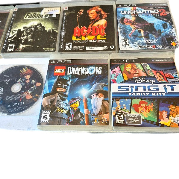 PS3 Console BUNDLE, 3 Controllers, 18 GAMES, Cords, Mic, CECH 4001 B – TESTED