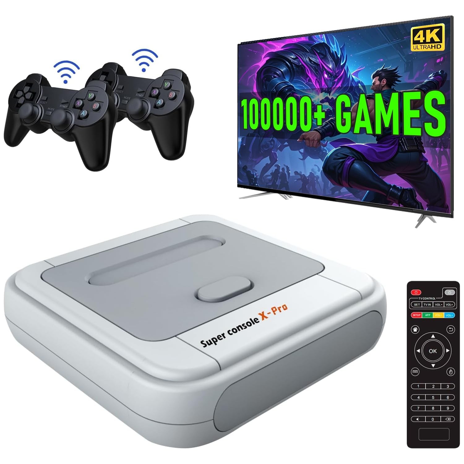 Kinhank Super Console X Pro with 100000+ Games,TV & Game System in 1, Mini Retro
