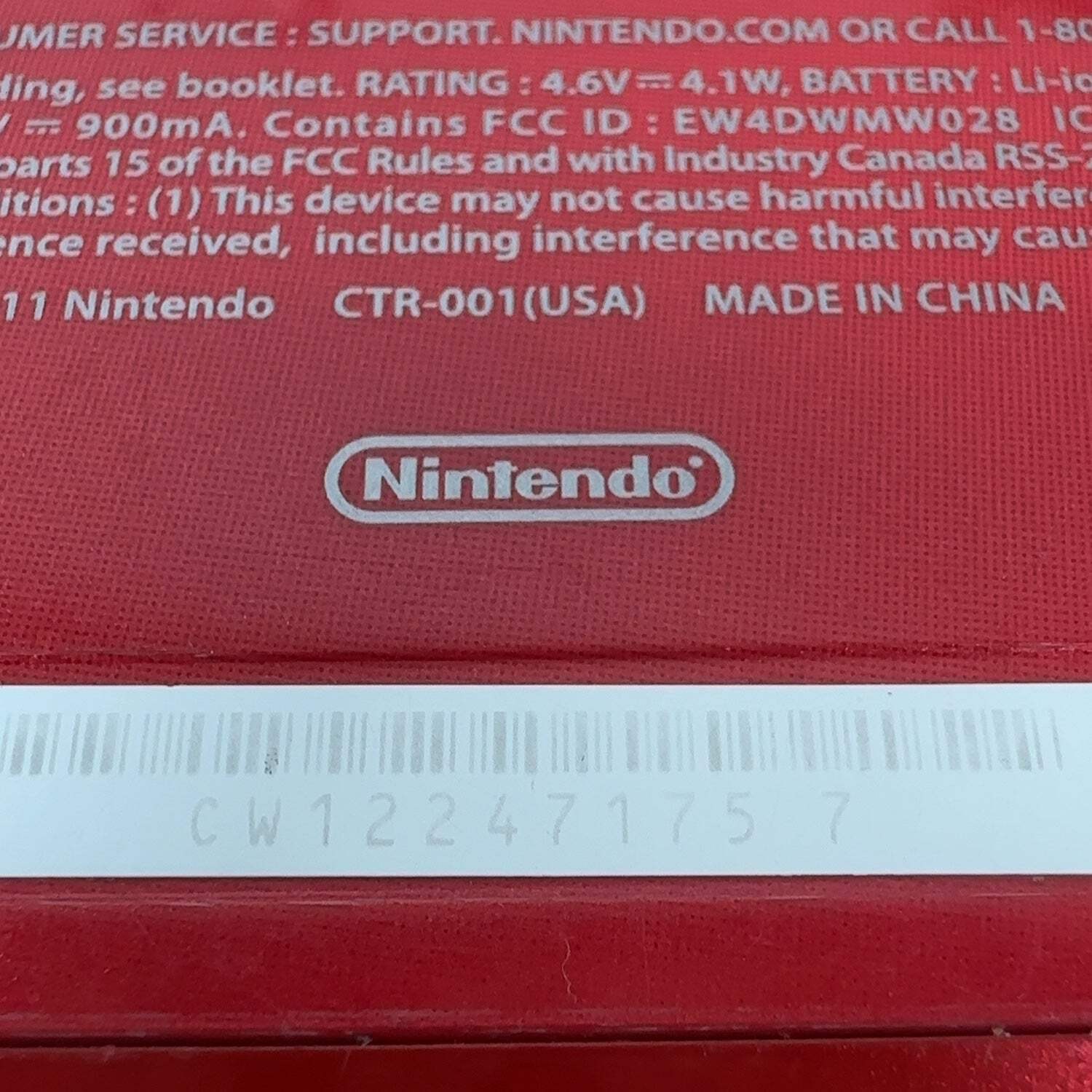 Nintendo 3DS Handheld Game Console CTR-001 Flame Red
