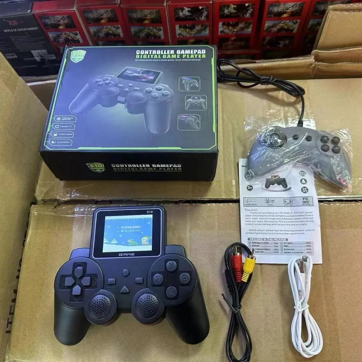 New Kids Retro Handheld Game Console 520 Games Gifts Party Favors Controller