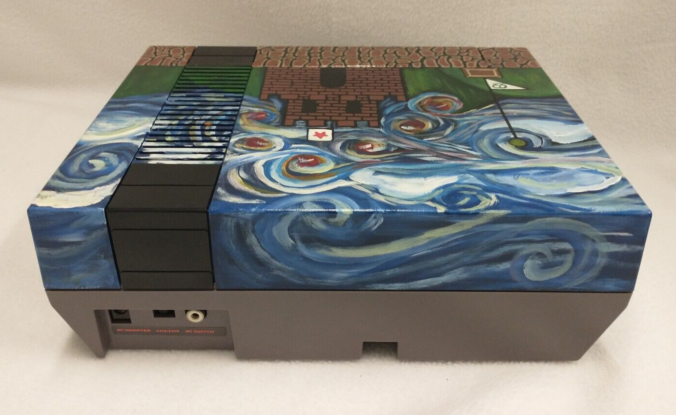 NES Nintendo Custom Hand Painted Console Mario Trilogy (1,2,3) Bundle-Tested