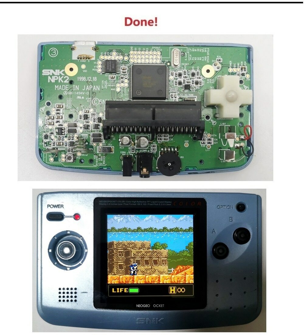 Neo Geo Pocket Color OSD Q5 IPS Backlight Mod kit