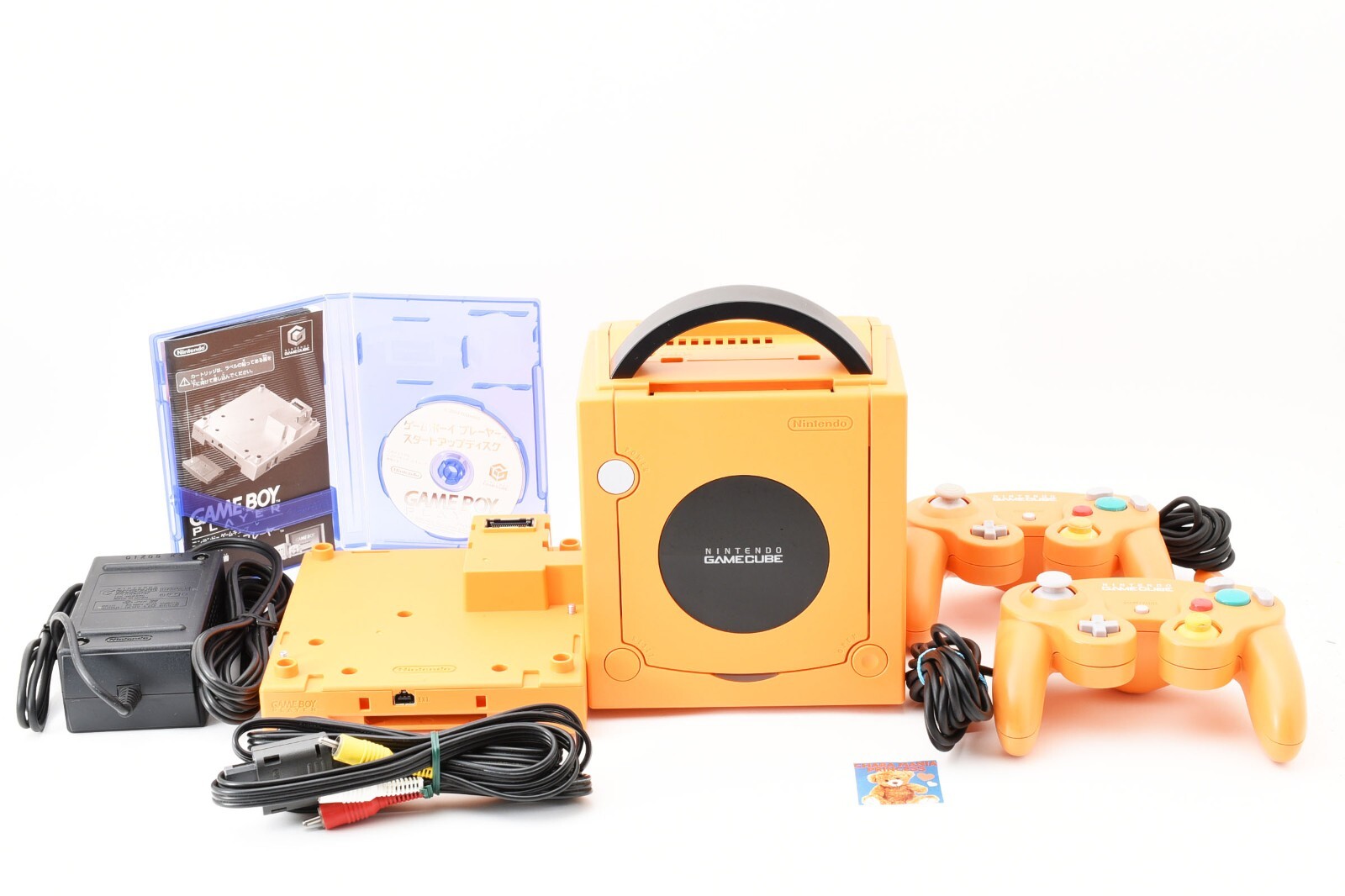 Nintendo GameCube Console Controller Gameboy Player Orange Set Tested Good Japan