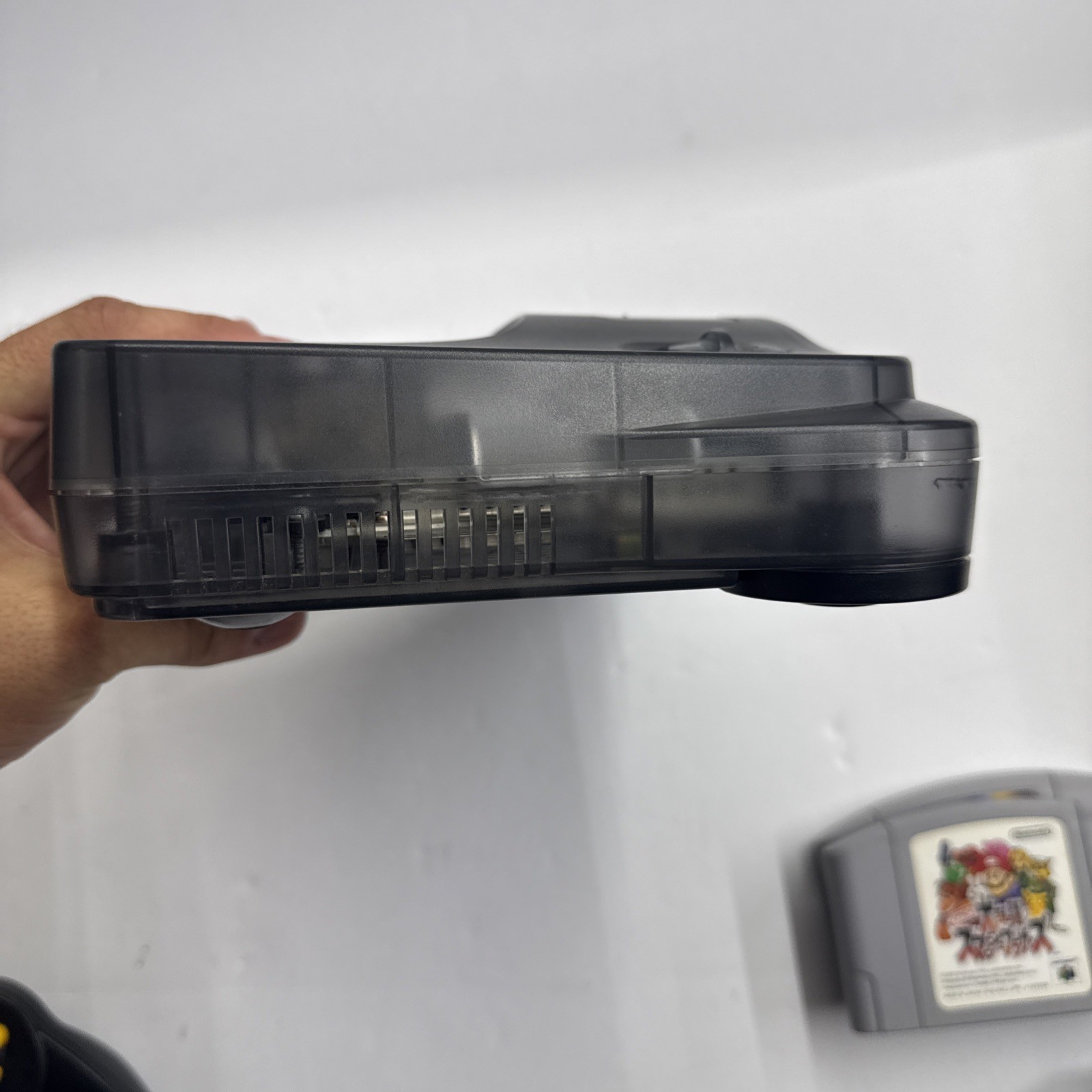 N64 – Nintendo 64 Smoke Grey Console Region Free W/ Super Smash Bros Tested 2945