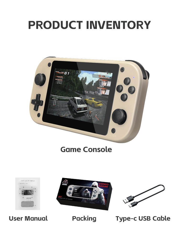 M17 4.3” Handheld Game Console – 64GB 3D Retro Player with TV Output, 1500mAh
