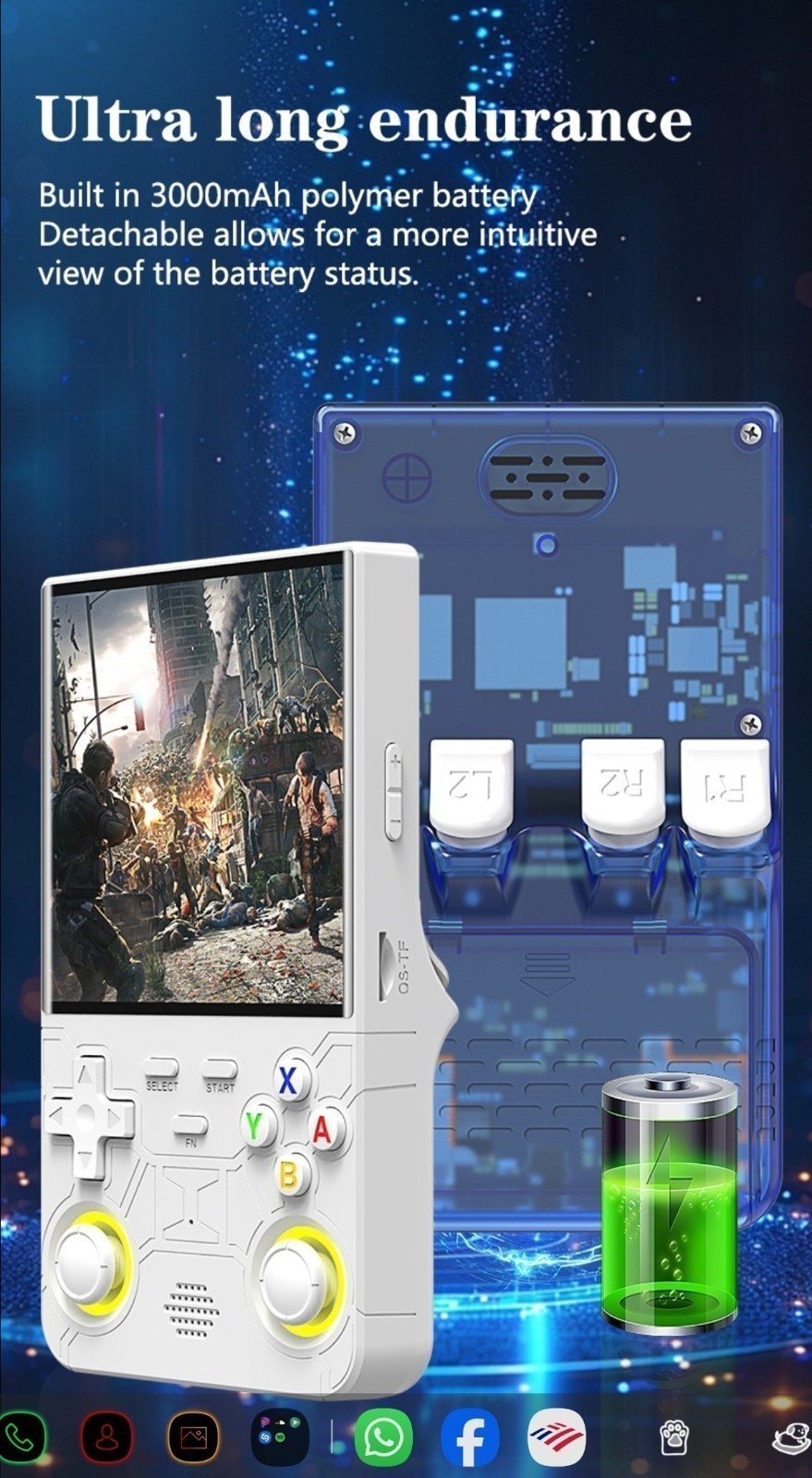 R36 Ultra Retro Handheld Game Console 4 Inch Open-Source Linux System 64GB-128GB