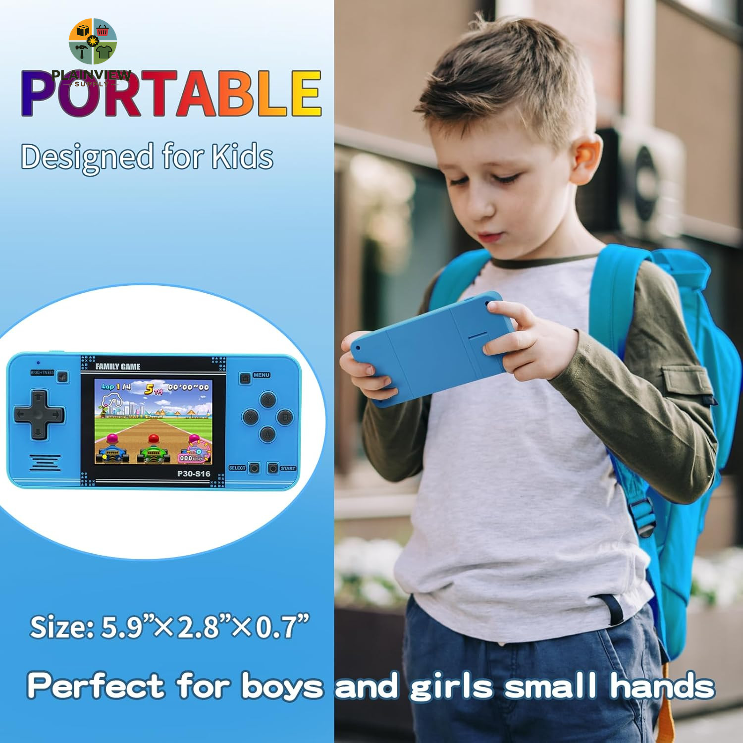 Handheld Game for Kids -Preloaded 220 Retro Video Games, Portable Gaming Player