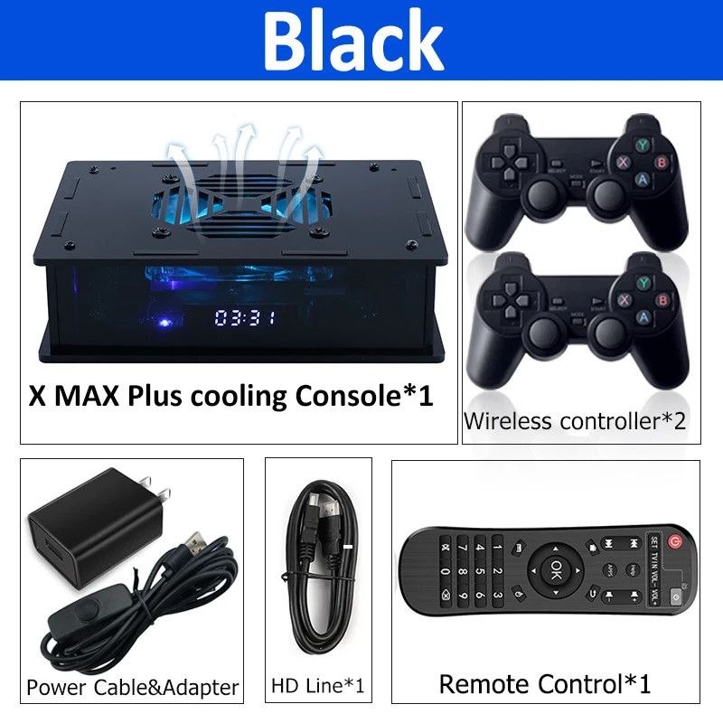 Video Game Console X MAX plus S905X4 Android 11 Emuelec4.6 Dual System for SS/PS