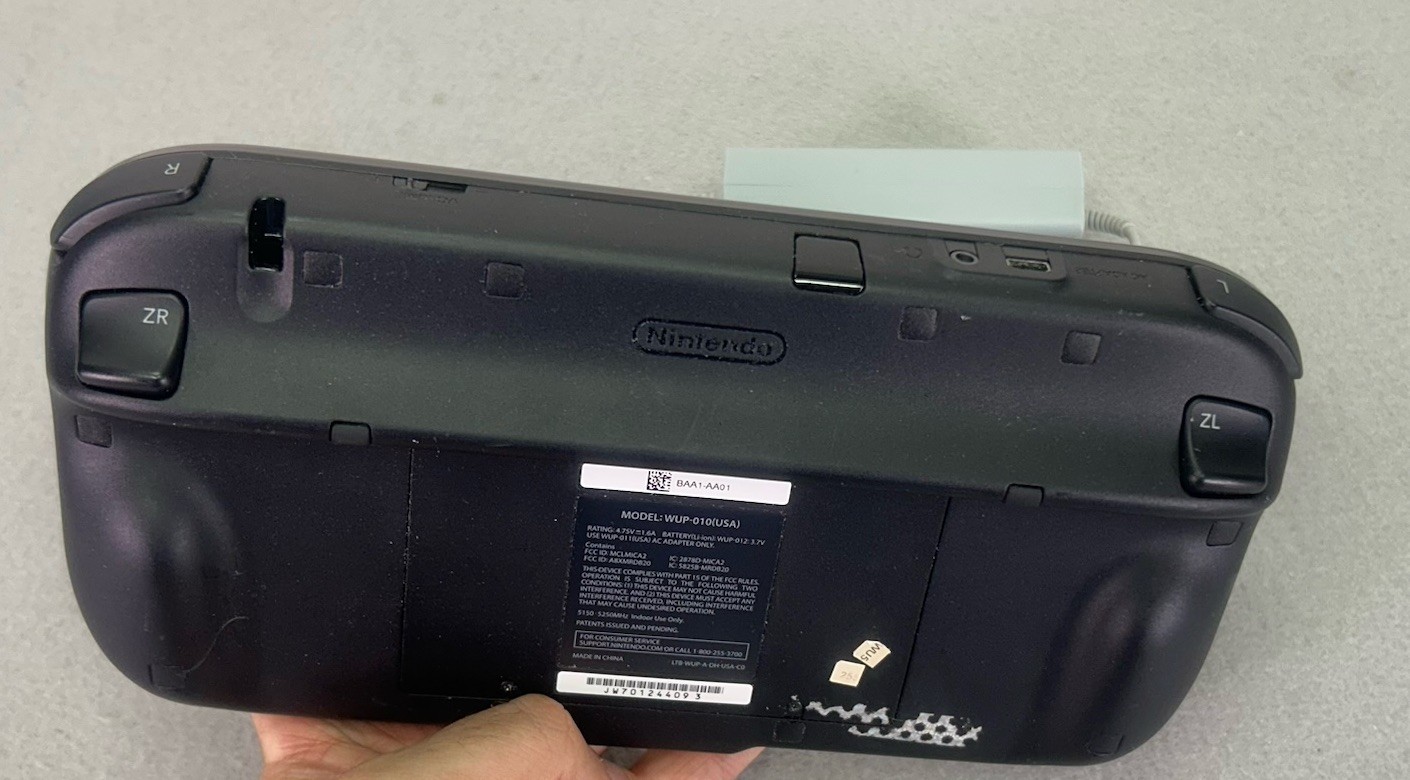 Nintendo Wii U GamePad Controller WUP-010 (USA) Black W Charger Tested Works