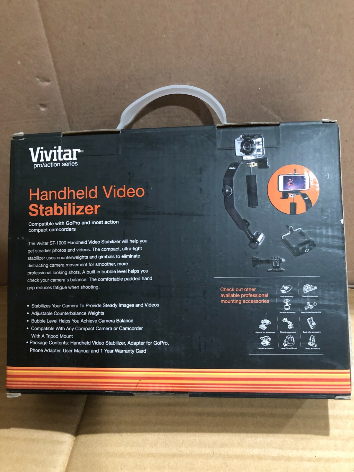 VIVITAR HANDHELD VIDEO STABILIZER PRO/ACTION SERIES NEW FREE SHIPPING