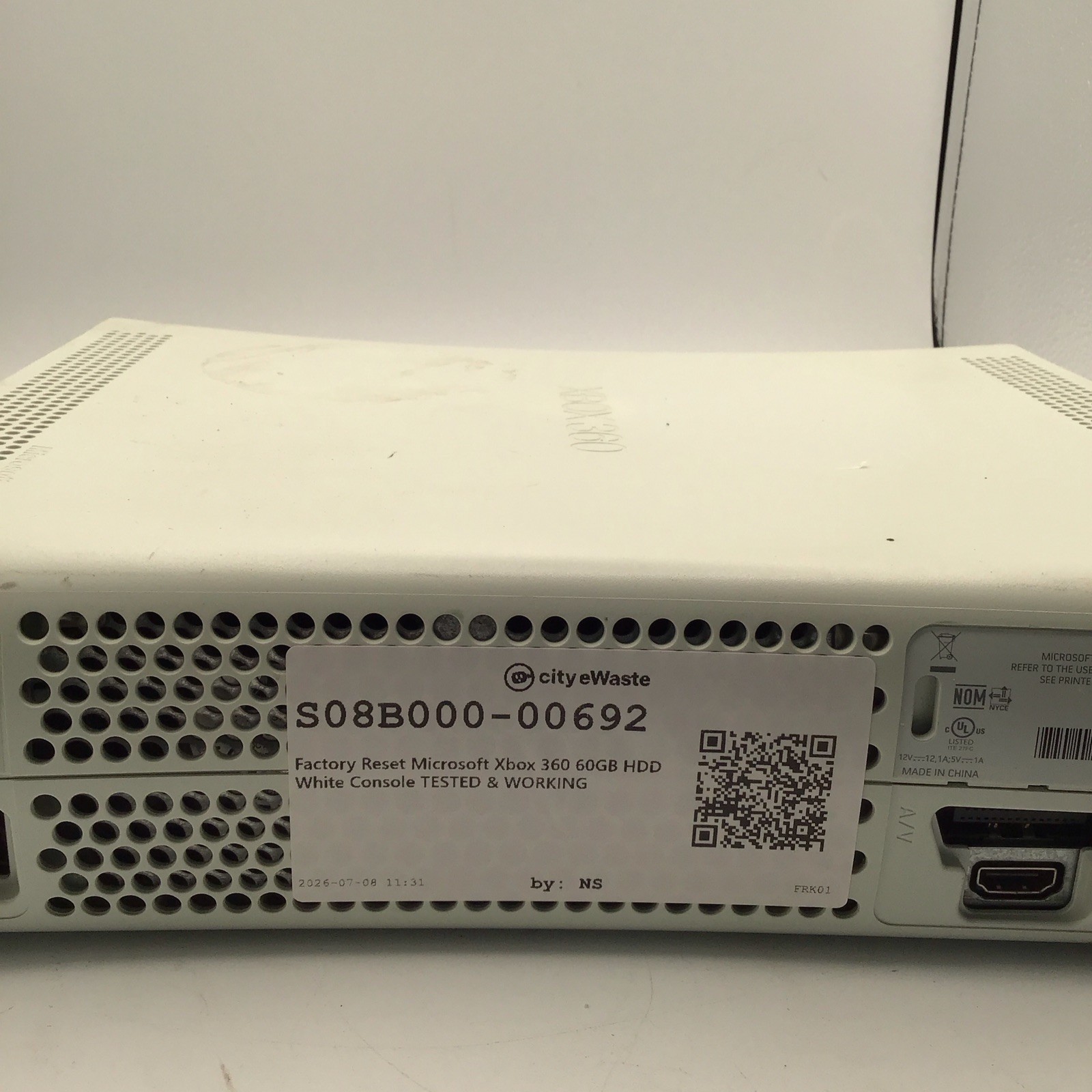 Factory Reset Microsoft Xbox 360 60GB HDD White Console TESTED & WORKING
