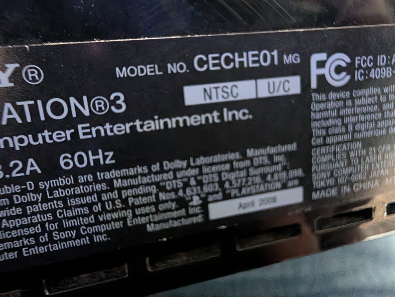 Sony PlayStation 3 CECHE01 Backwards Compatible Tested Working READ