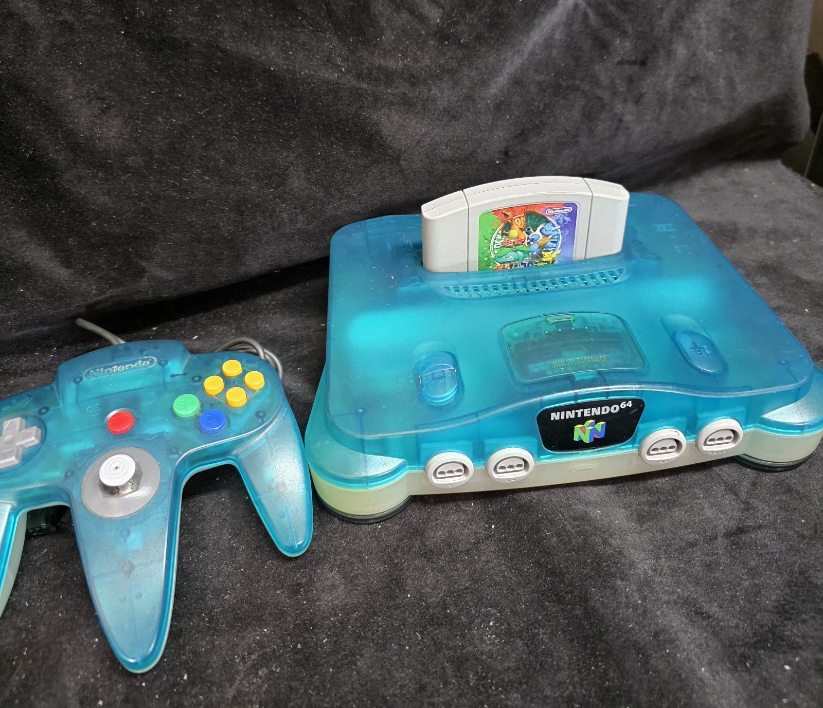 Japanese Nintendo 64 Clear Ice Blue Console Bundle