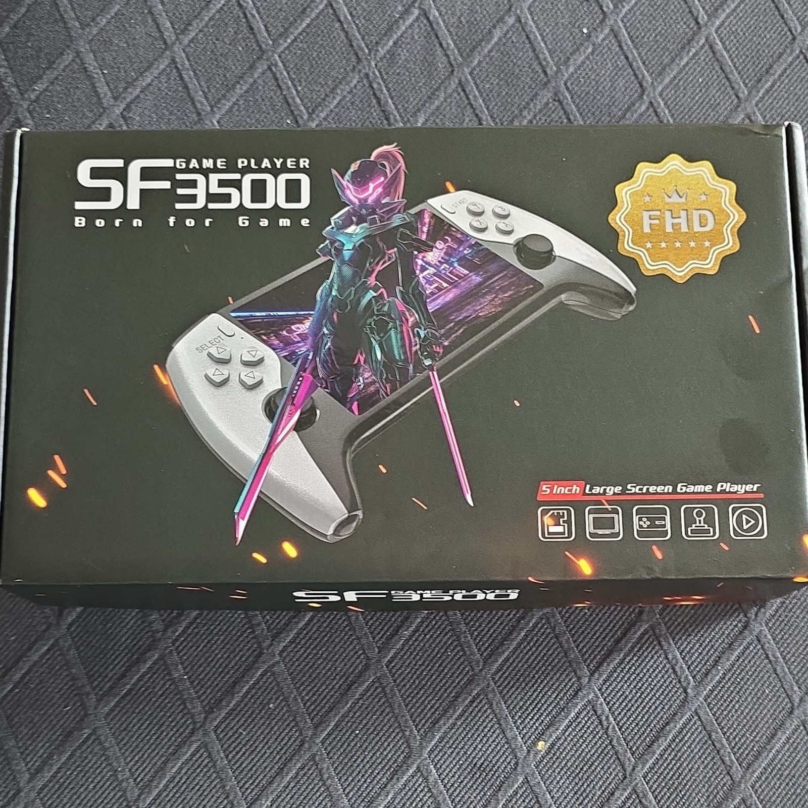 SF3500 5 Inch IPS Screen FHD Output Handheld Console Gray Black OTG AUX USB-C
