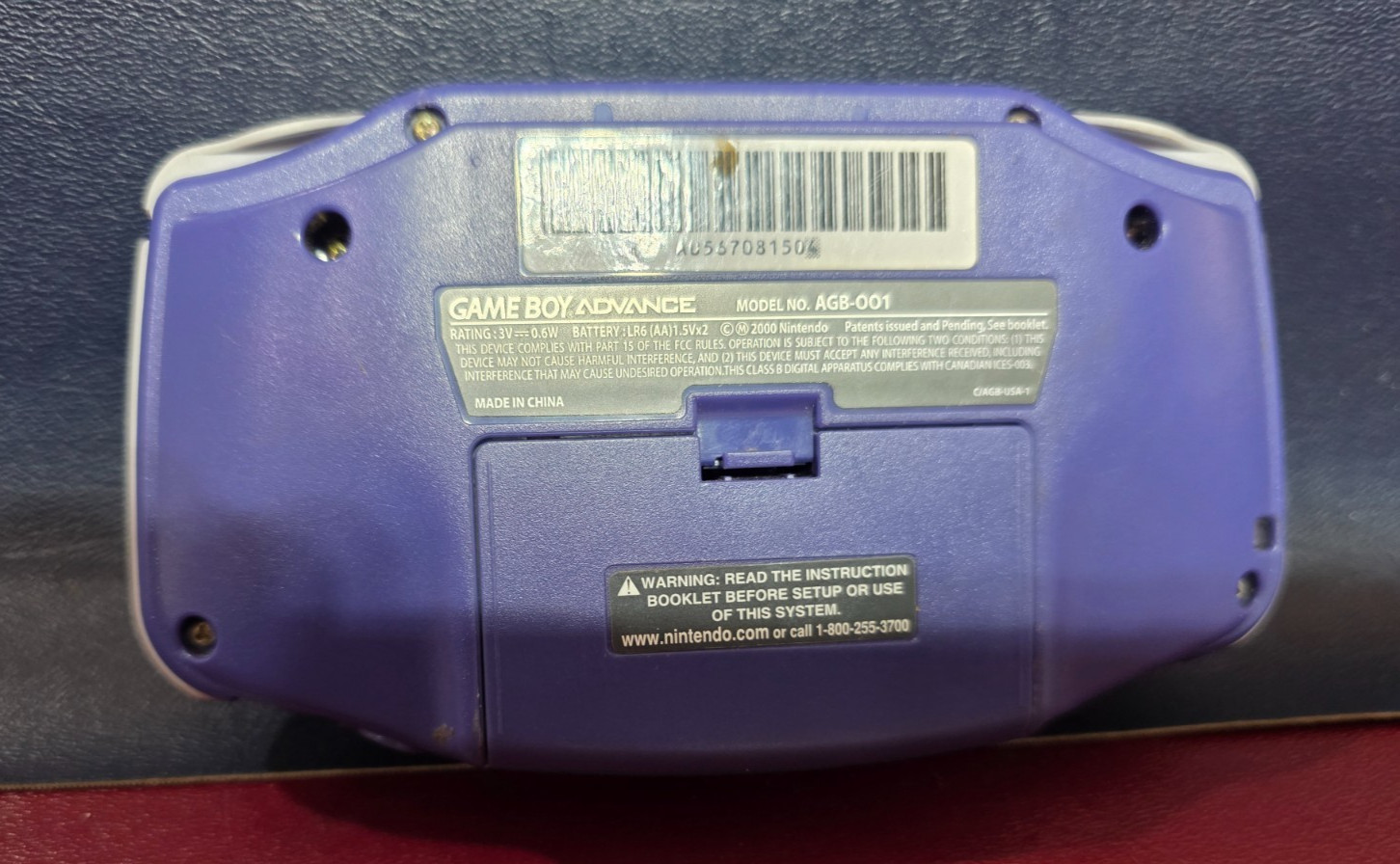 Nintendo Game Boy Advance Handheld System Indigo Purple Tested No Batteries