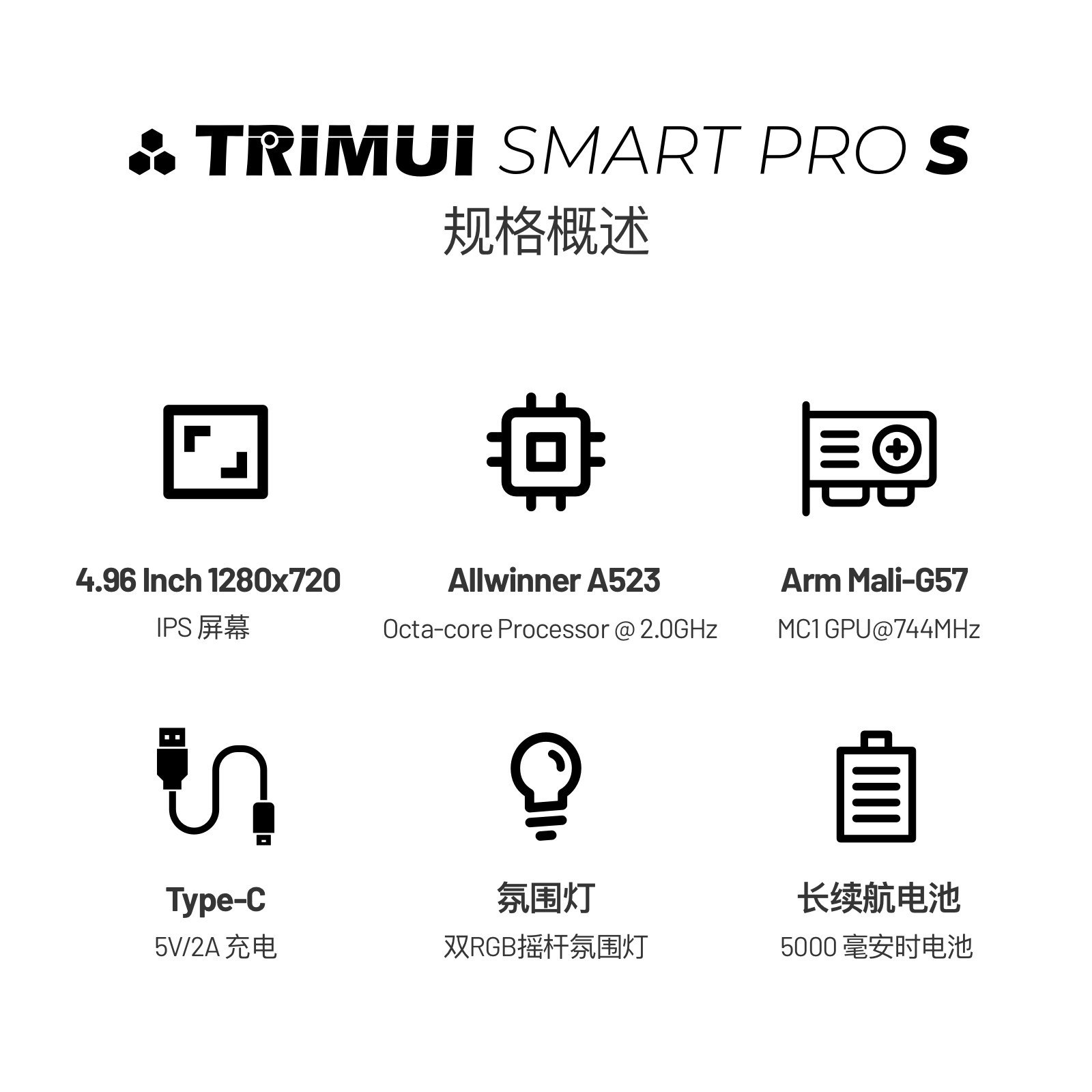Trimui Smart Pro S TG5050 Open Source Retro Handheld Game Console 4.96″ 720P IPS