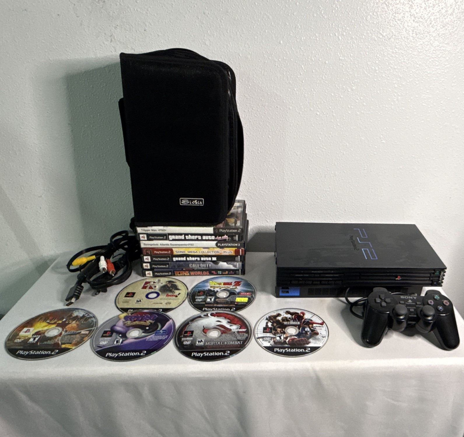 Sony PlayStation 2 PS2 SCPH-50001 NTSC-U/C Bundle Controller Cables Games Lot