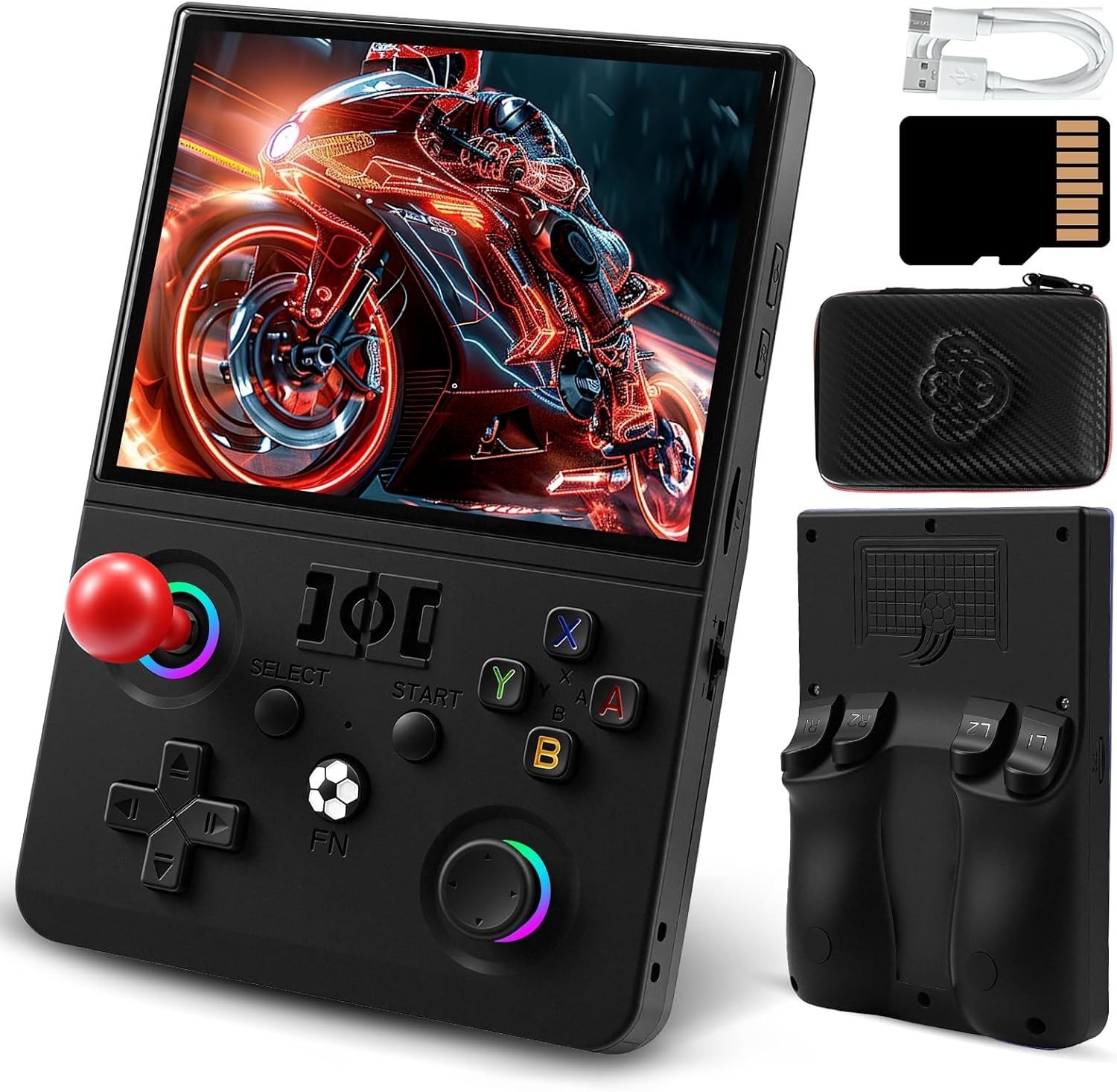 Newest R36MAX Ⅱ 4.5 Inch Retro Handheld Game Console,1024×768 IPS HD Screen,128G