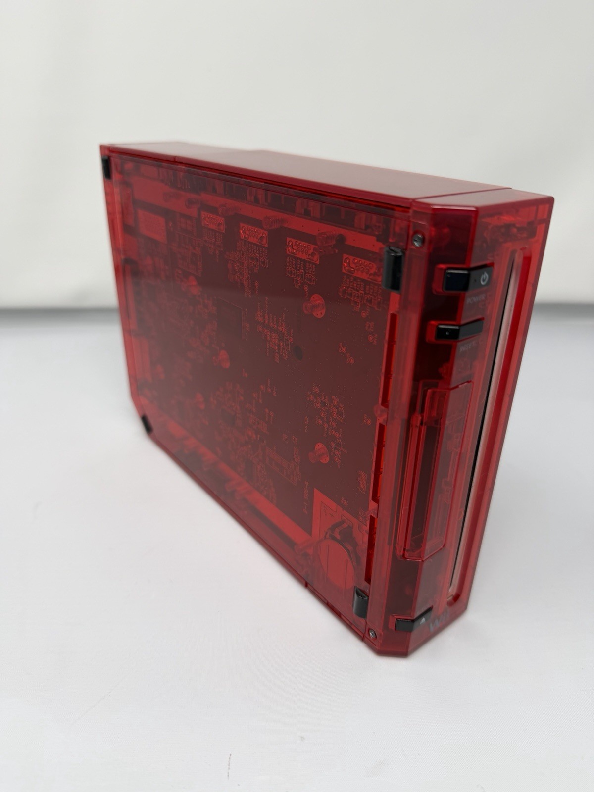 Custom Transparent Red w/ Black Buttons Nintendo Wii Console Only Tested System