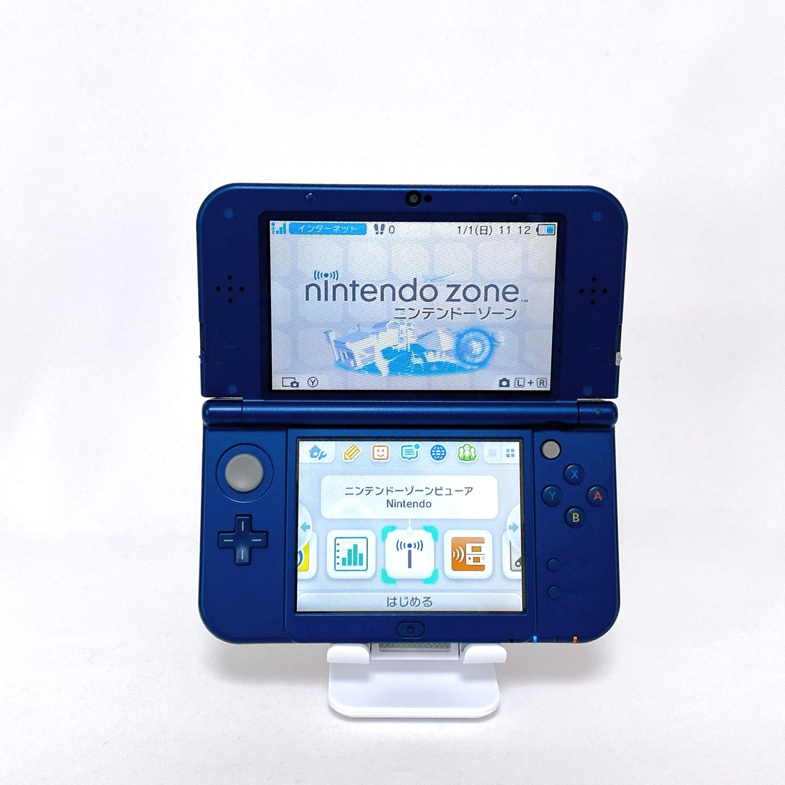 New Nintendo 3DS LL XL Metallic Blue Console Stylus Japan Tested Working Rank S