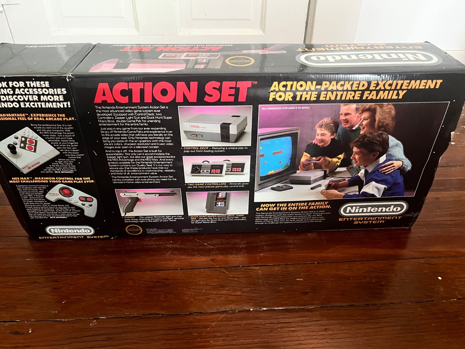 Nintendo NES Action Set Console Complete In Box 1985 Grey Gun