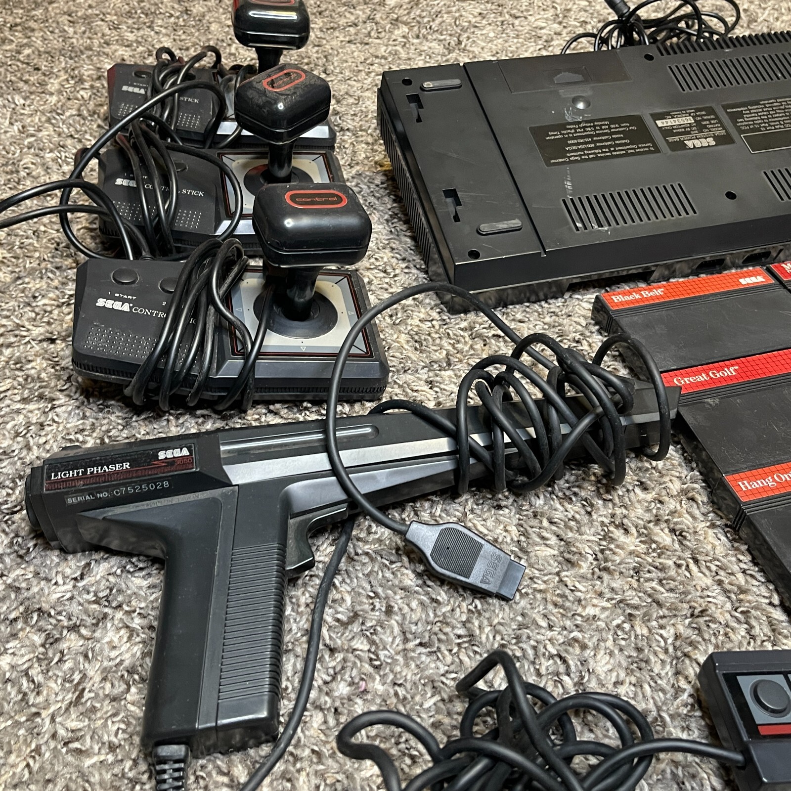 Sega Master System Console, 10 Games, 5 Controller, Light Phaser Tested &Working