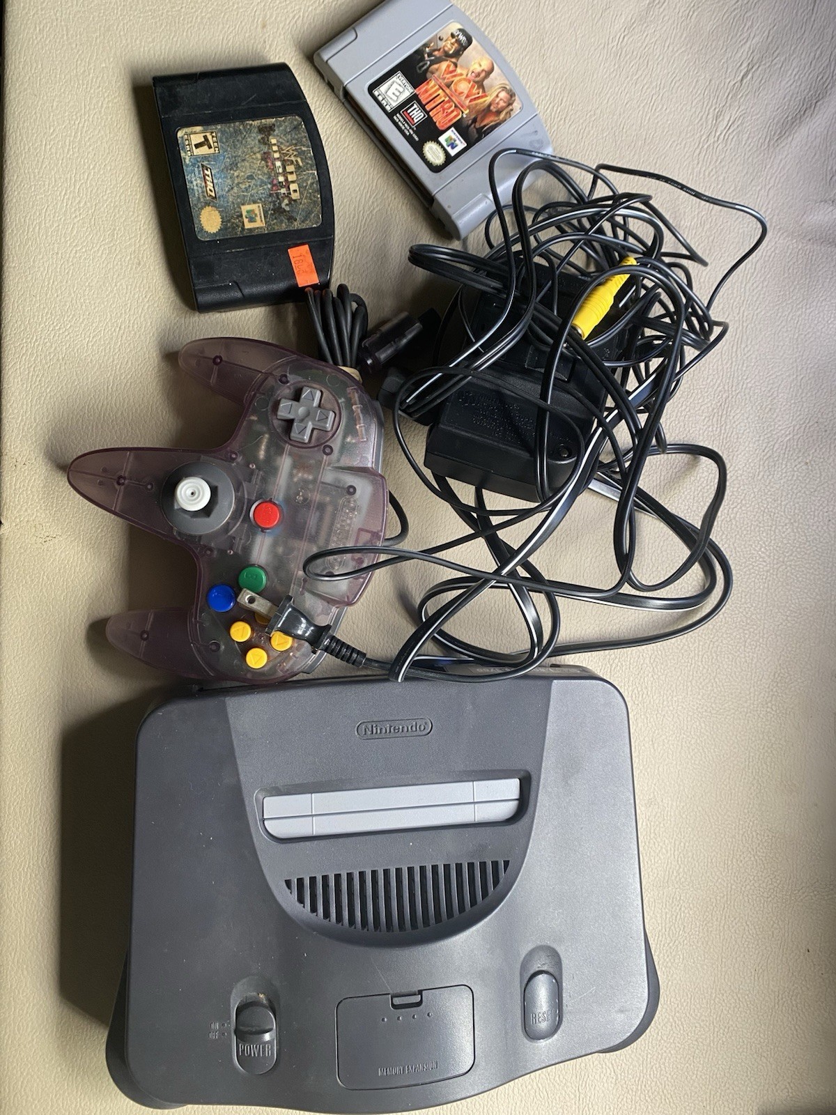 Nintendo 64 N64 Console Lot W/ Games And Remote For Parts Or Repair