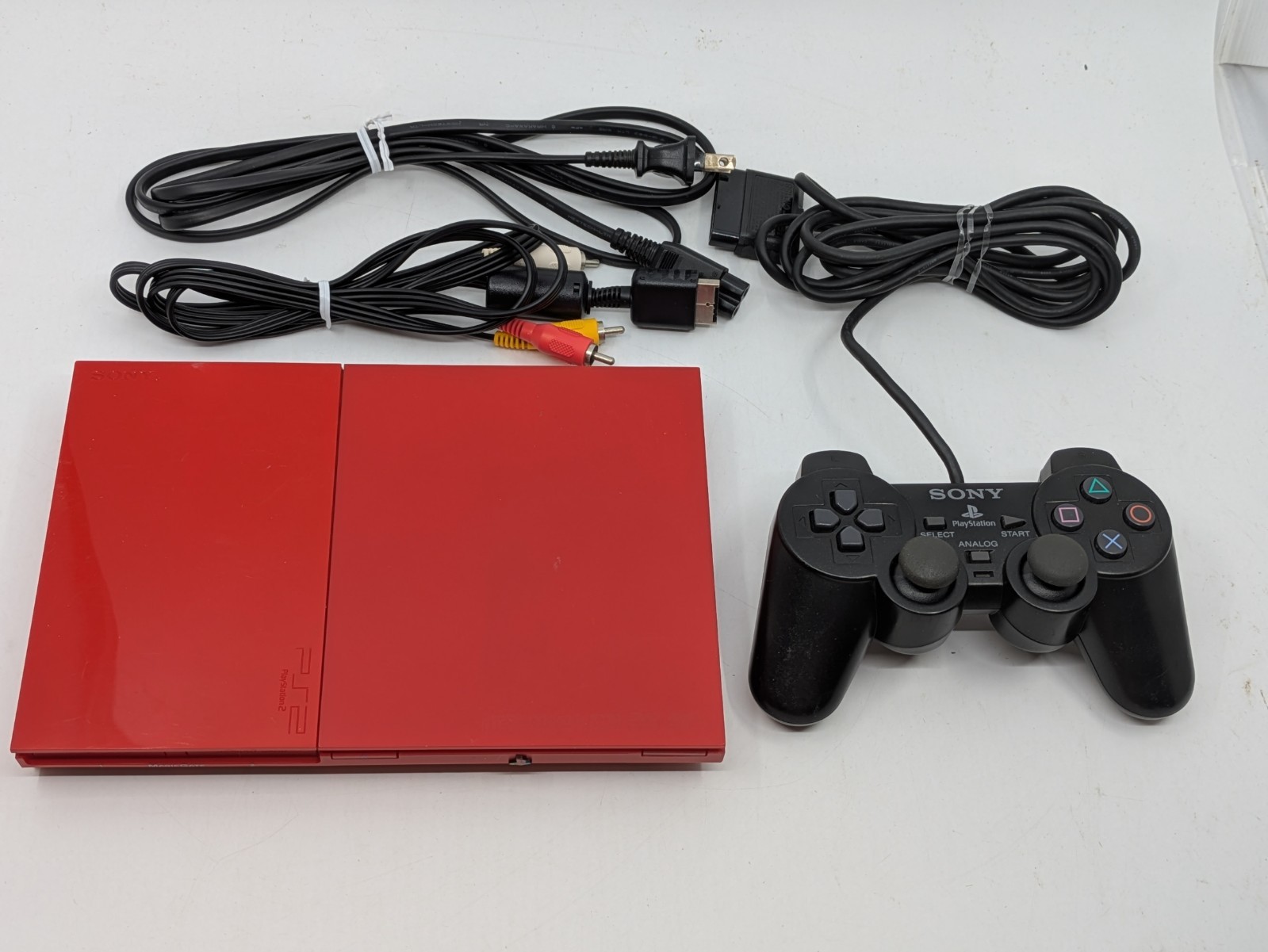 Sony PS2 Slim Cinnabar Red SCPH-90000 CR Console NTSC-J Tested Working
