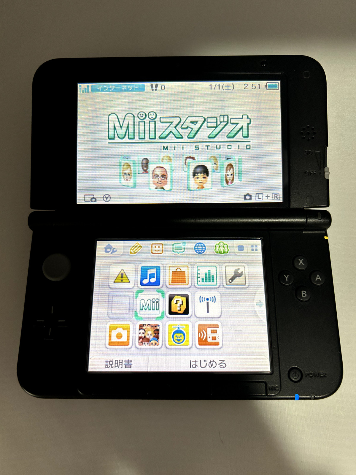 [A-rank] Nintendo 3DS LL XL console Blue Black with Charger/Stylus