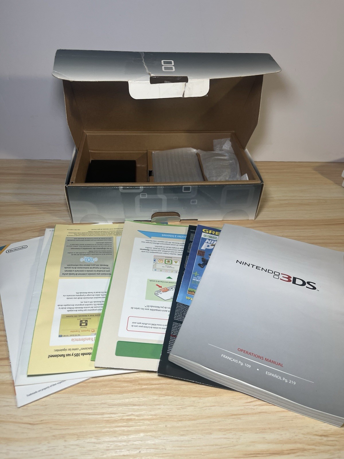 Nintendo 3DS Cosmo Black System Console Complete Box W/9 Games All CIB Tested