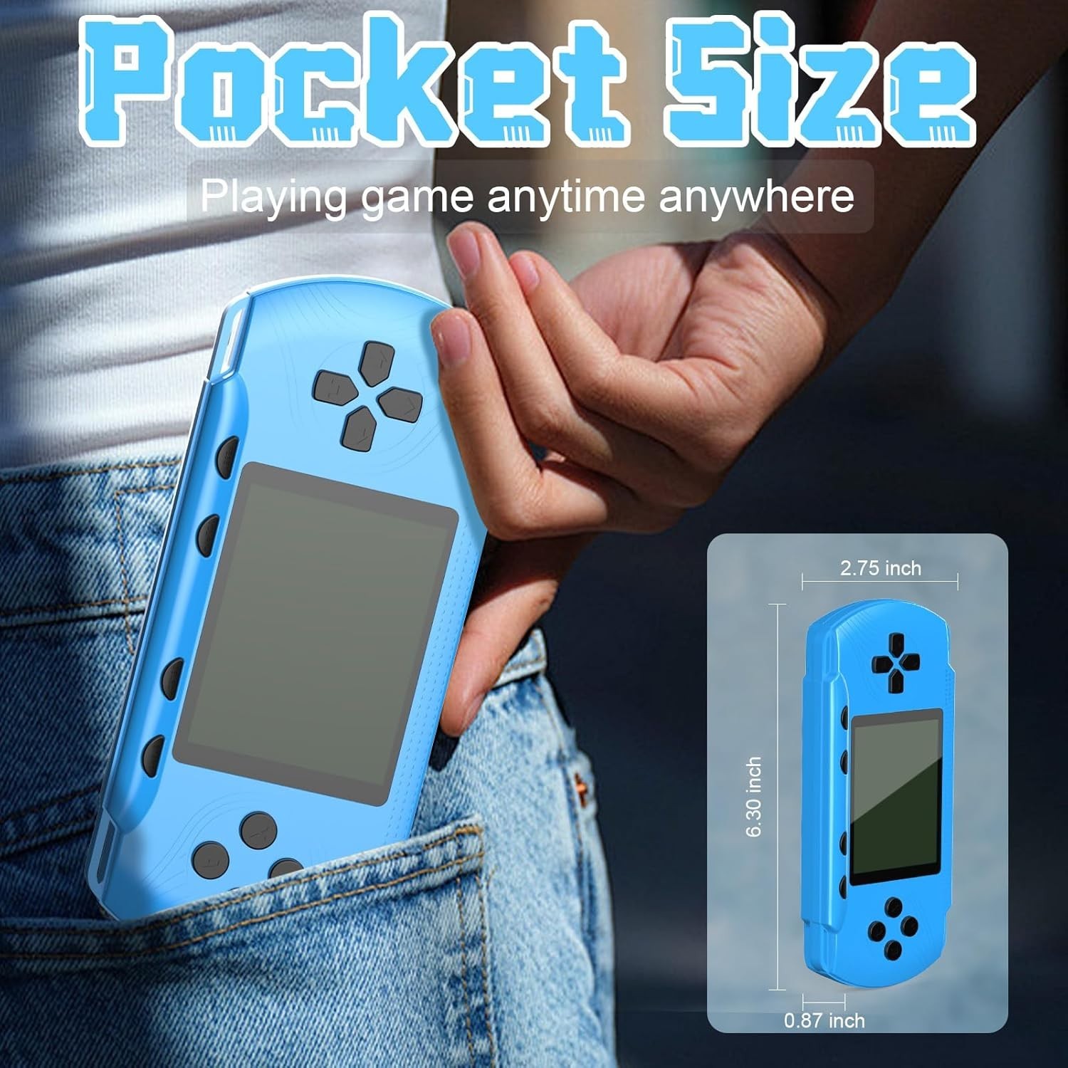 Handheld Retro Gaming Console for Kids & Adults – 3.0” LCD Screen Plug & Play