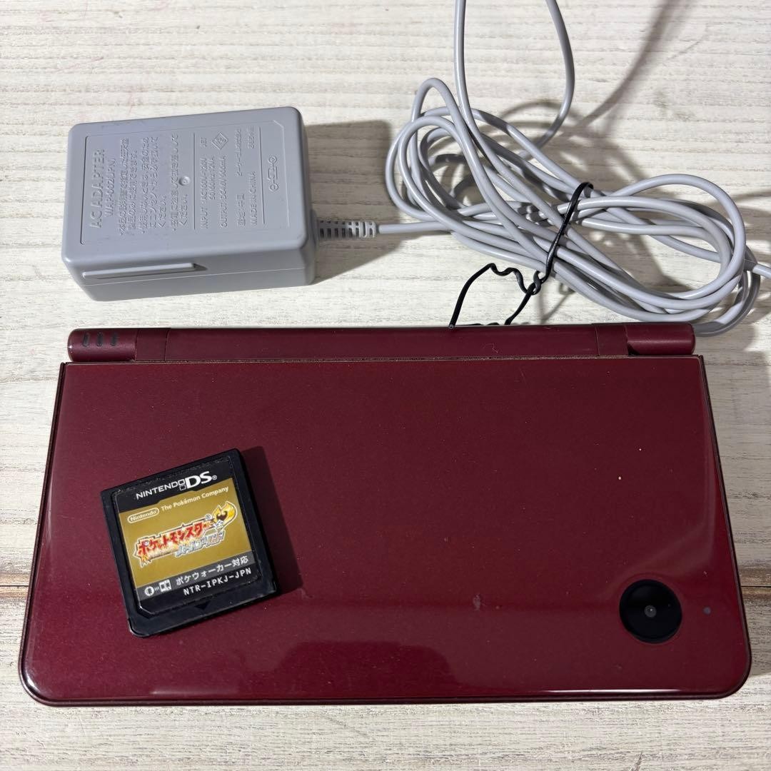 3DS/2DS/DS Operation Ok Dsi Ll Wine Red Pokemon Heart Gold With Charger Japan