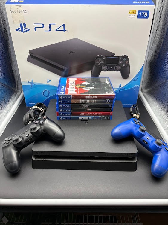 Sony PlayStation 4 Pro 1TB PS4 Pro Pre-Owned W/ Cables, Controllers, & Games