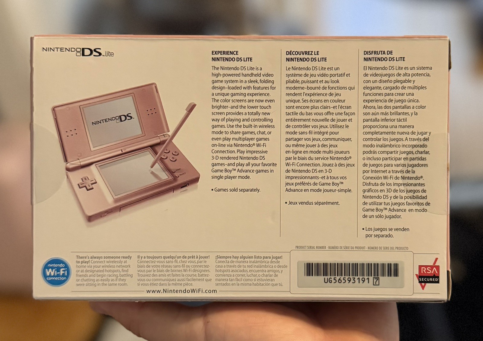 Brand New Factory Sealed Nintendo Rosa Coral Pink DS Lite Console USG-001 Clean