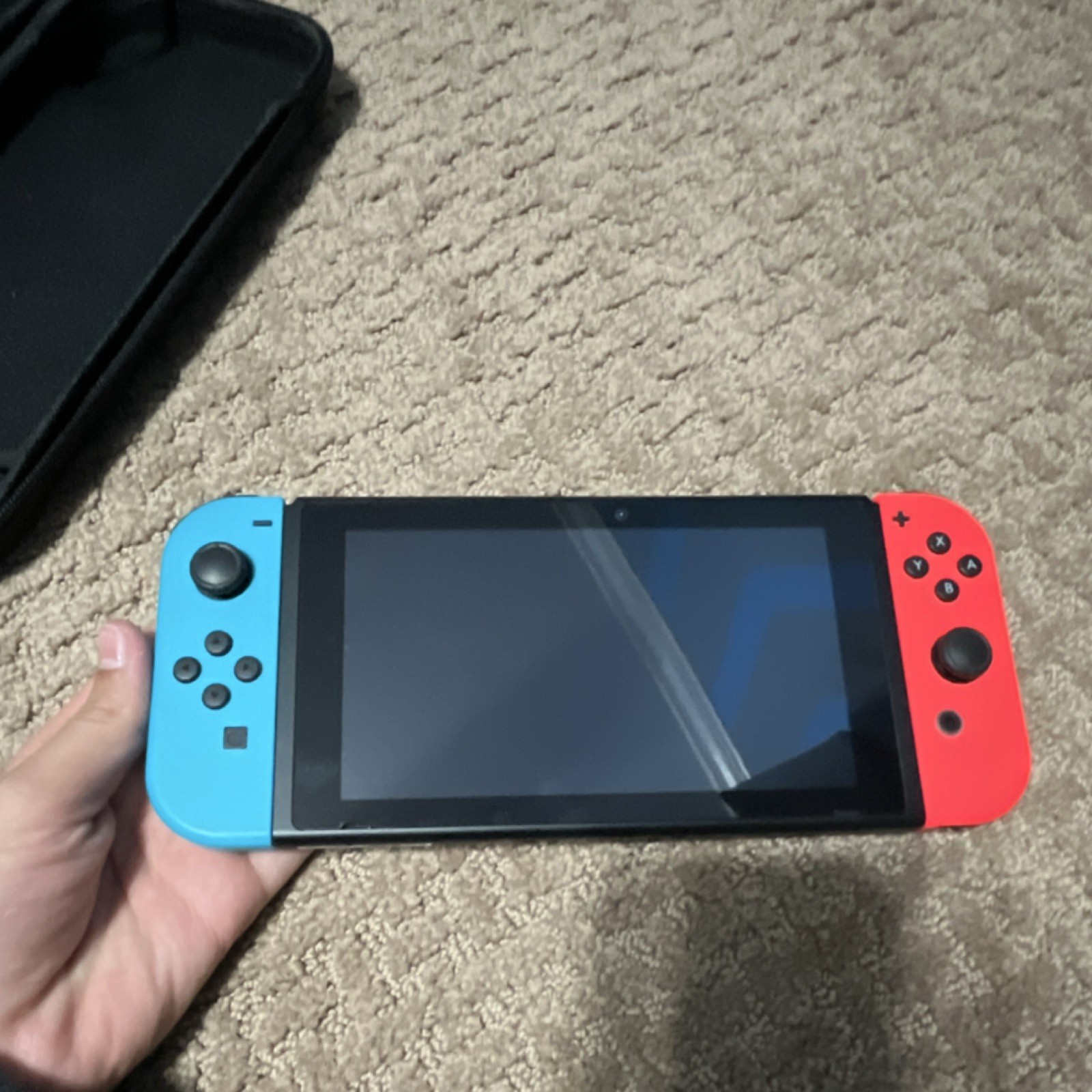 Nintendo Switch Console Black with Red & Blue Joy-Con USB-C Handheld Mode