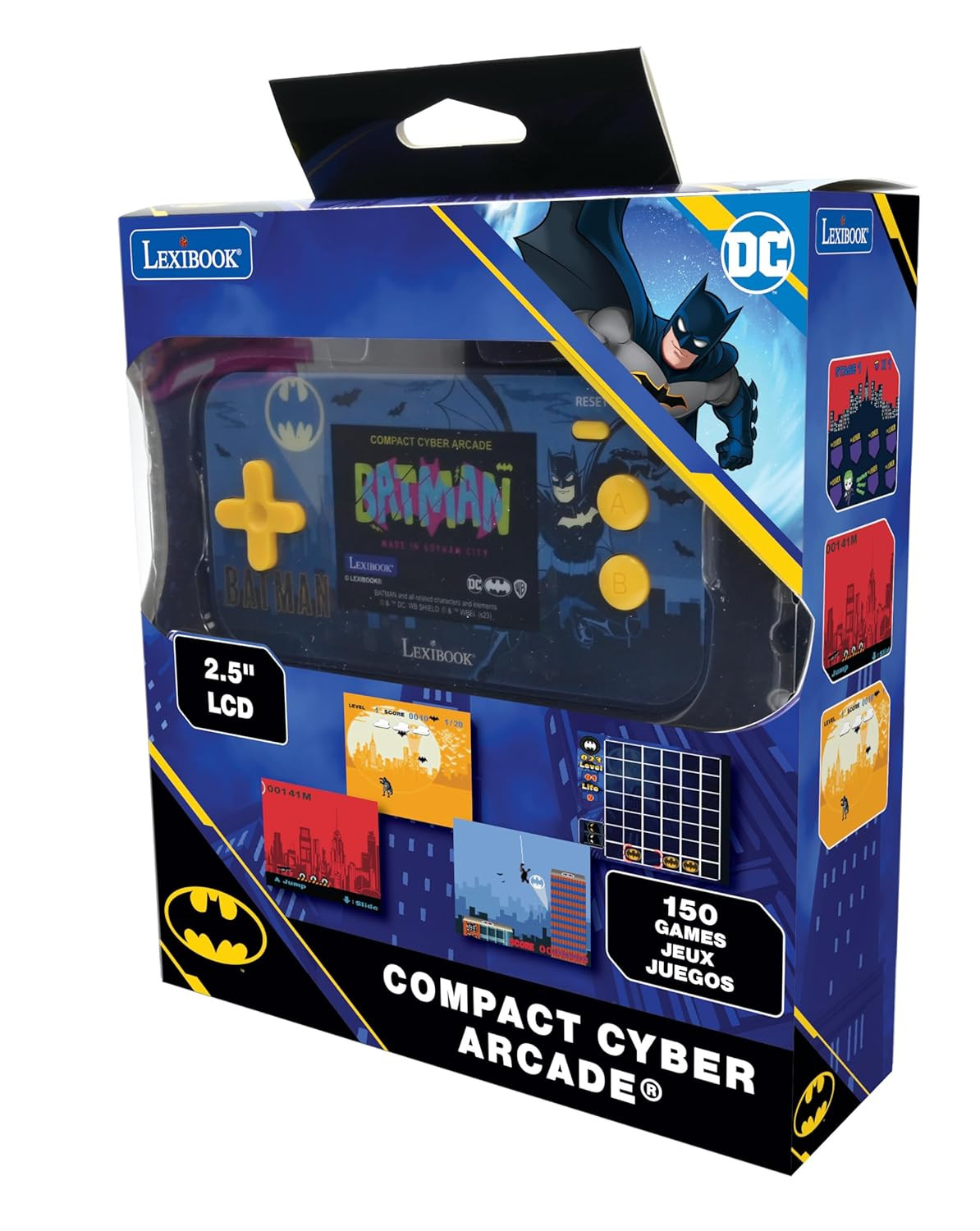 – Batman – Compact Cyber Arcade Portable Console, 150 Games, LCD Color Screen, B