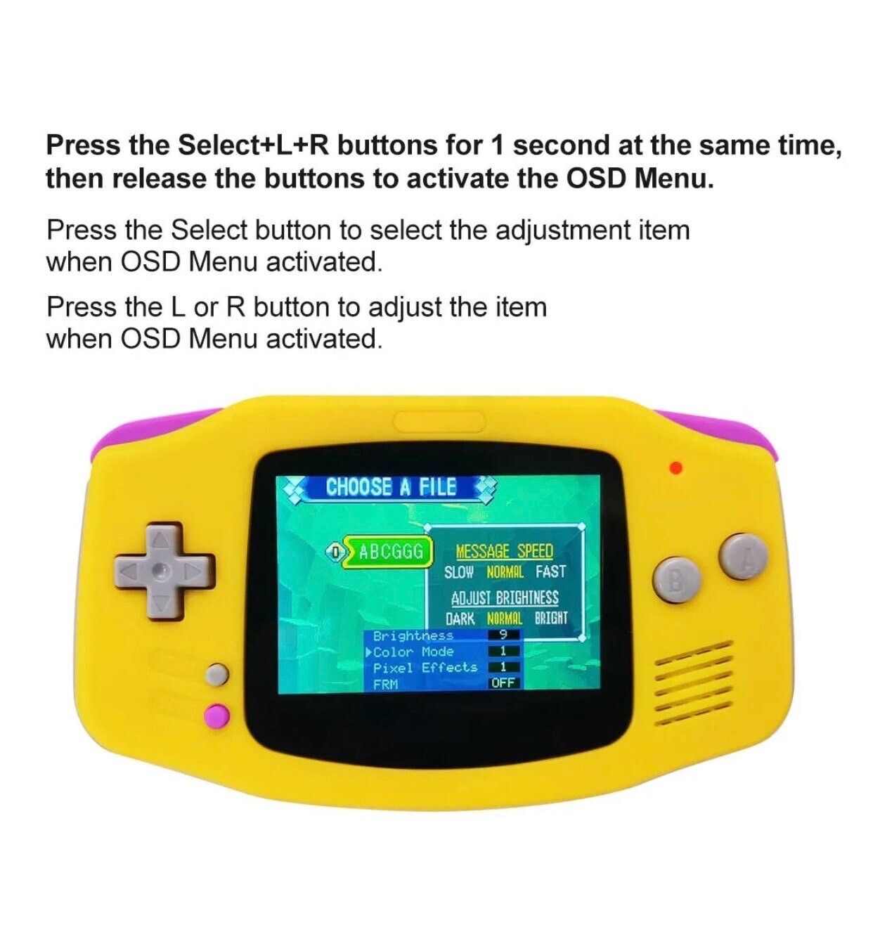 Gameboy Advance GBA Retro Handheld Console IPS V5 HD Screen, OSD Menu, USB C Mod